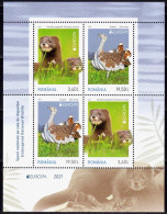 RO 2021, LP 2322 A, "Europe 2021 - Endangered National Species" Block 864 I, MNH - Nuovi