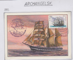 Russia Maxicard Sailing Ship "Vega" Ca Achangelsk 16.7.1991 (RR191) - Eventi E Commemorazioni