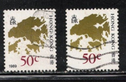 HONG KONG Scott # 510, 510a Used - Map - Used Stamps