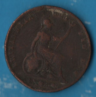 UK 1 FARTHING 1847 KM# 725 VICTORIA DEI GRATIA - B. 1 Farthing