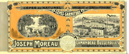 24.DORDOGNE.LAMANDEAU BUSSEROLLES.ETIQUETTE.CEPES AU NATUREL JOSEPH MOREAU. - Non Classés