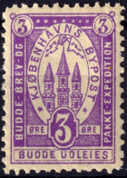 DANEMARK / DENMARK - 1887 (22 Dec) - COPENHAGEN Lauritzen & Thaulow Local Post 3øre Violet - Mint NH** -b - Local Post Stamps