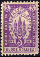 DANEMARK / DENMARK - 1887 (22 Dec) - COPENHAGEN Lauritzen & Thaulow Local Post 3øre Violet - Mint NH** -b - Lokale Uitgaven