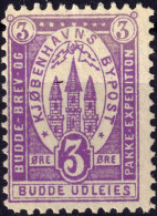 DANEMARK / DENMARK - 1887 (22 Dec) - COPENHAGEN Lauritzen & Thaulow Local Post 3øre Violet - No Gum -a - Emissions Locales