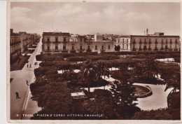 TRANI BARI  PIAZZA E CORSO  VITTORIO EMANUELE  VG  1939  FOTOGRAFICA - Trani