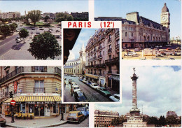 PARIS 12e  Multivues Place De La Nation  , Gare De Lyon , Tabac De La Poste , Place De La Bastille - Cafés