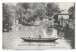 Cpa: 08 CHATEAU PORCIEN (ar. Rethel) Les Bords De L'Aisne (animée, Barque)  Ed. A. Wilmet - Chateau Porcien