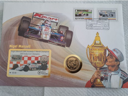 COIN/ TELEPHONECARD /LETTER  NIGEL MANSELL POUND 2,- COIN POUND 2,- - PHONECARD  (RRR)      ** BRIEF 211 ** - Autres & Non Classés