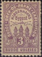 DANEMARK / DENMARK - 1887 (2 Dec) - COPENHAGEN Lauritzen & Thaulow Local Post 3øre Pale Violet - Mint NH** - Emissioni Locali