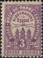 DANEMARK / DENMARK - 1887 (2 Dec) - COPENHAGEN Lauritzen & Thaulow Local Post 3øre Violet - Mint NH** - Emisiones Locales