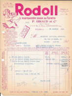 1933 - RODOLL - L'incomparable Savon De Toilette - P. GIRAUD Et Cie 7 Et 9, Rue Du Perron, LYON-OULLINS (Rhône) - Droguerie & Parfumerie