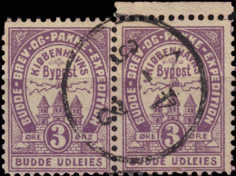 DANEMARK / DENMARK - 1887 (2 Dec) - COPENHAGEN Lauritzen & Thaulow Local Post Pair 3øre Violet - VF Used -c - Emissions Locales