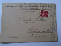 D194145  HUNGARY - National Association Of Hungarian Stamp Collectors - Mailed Circular 1947  -Frankó Bekescsaba - Storia Postale