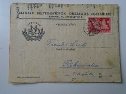 D194151  HUNGARY - National Association Of Hungarian Stamp Collectors - Mailed Circular 1949  -Frankó Bekescsaba - Lettres & Documents