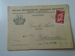 D194153  HUNGARY - National Association Of Hungarian Stamp Collectors - Mailed Circular 1950 -Frankó Bekescsaba - Briefe U. Dokumente