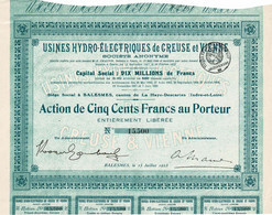 3 X Usines Hydro-Electrique De Creuse & Vienne - Electricité & Gaz