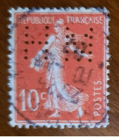 France - Perforé "MH" - 1906 - "Semeuse" 10c - N°135 - Used Stamps
