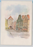 Schärding - Das Linzertor Vom Oberen Stadtplatz - Aquarell Hoffmann 1975 - Schärding