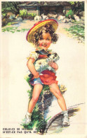 ENFANTS - Fille - Dessin D'enfant - Lapin - Celui-ci Se Nomme Jeannot - N'est-ce Pas Qu'il Est.. -Carte Postale Ancienne - Dessins D'enfants