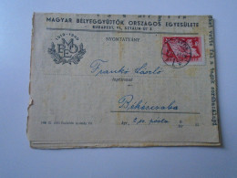 D194165  HUNGARY - National Association Of Hungarian Stamp Collectors - Mailed Circular 1950  -Frankó Bekescsaba - Brieven En Documenten