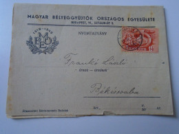 D194169  HUNGARY - National Association Of Hungarian Stamp Collectors - Mailed Circular 1950  -Frankó Bekescsaba - Brieven En Documenten