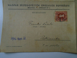 D194171  HUNGARY - National Association Of Hungarian Stamp Collectors - Mailed Circular 1946 -Frankó Bekescsaba - Briefe U. Dokumente