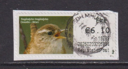 IRELAND  -  2014 Wren SOAR (Stamp On A Roll)  CDS  Used On Piece As Scan - Used Stamps