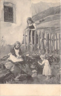 ENFANTS - Dessin D'enfants - Filles - Végétation - Carte Postale Ancienne - Dessins D'enfants