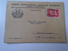 D194175  HUNGARY - National Association Of Hungarian Stamp Collectors - Mailed Circular 1948 -Frankó Bekescsaba - Cartas & Documentos
