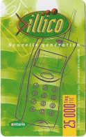 Madagascar - Illico - Antaris Green Phone, Thin CN, GSM Refill 25.000Fmg, Used - Madagascar