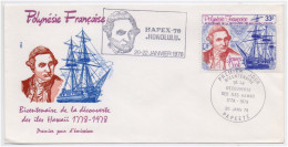 Captain James Cook, Captain's Resolution Ship, Explorer, Navigator, Cartographer, Map, Famous Men Pictorial Postmark FDC - Explorateurs