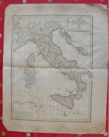 Carte De L'Italie De L'atlas D'Edme Mentelle  De 1818. Malte Sicile Naples église Piemont Savoie Nice Genes Mantoue - Cartes Géographiques