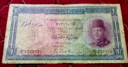 Egypt , Rare 1 Pound Of King Farouk , 1950 , P24a , Western Serial GH4 , Sign : Leith-Ross - Egypte