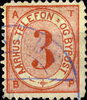 DANEMARK / DENMARK - 1885 - AARHUS Paulsen Local Post 3 øre Red - VF Used - Local Post Stamps