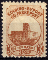 DANEMARK / DENMARK - 1887 - KOLDING Local Post 3 øre Golden Brown - No Gum - Ortsausgaben