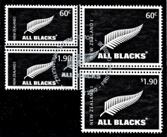 New Zealand 2010 All Blacks Rugby Set As Block Of 4 Used - Gebraucht