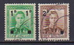 NUOVA ZELANDA  1941  EFFIGE DI GIORGIO VI  SOPRASTAMPATI UNIF. 308-309 USATA VF - Used Stamps