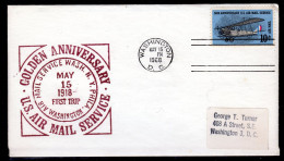 USA - 1968 AIR MAIL 50th ANNIVERSARY FIRST TRIP FDC FINE REF A - 1961-1970