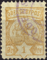 DANEMARK / DENMARK - 1886 - ODENSE Local Post 1 øre Chrome Yellow (thin Paper) - VF Used - Local Post Stamps