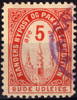 DANEMARK / DENMARK - 1887 - RANDERS Local Post 5 øre Red - VF Used -a - Emisiones Locales