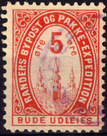 DANEMARK / DENMARK - 1887 - RANDERS Local Post 5 øre Red - VF Used -b - Emissioni Locali