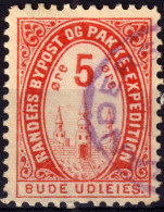 DANEMARK / DENMARK - 1887 - RANDERS Local Post 5 øre Red - VF Used -d - Emissioni Locali