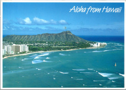 Hawaii Aloha Aerial View Waikiki Beach And Diamond Head 1993 - Honolulu