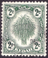 MALAYA KEDAH 1921 2c Dull Green SG27 Used - Kedah