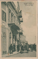 Delcampe - 568-Libia-ex Colonia Italiana-Storia Postale 5c.V.E.III Soprast.-Palazzo Al Pontile Del Mare-Animata-Tripoli/Livorno - Libyen