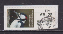 IRELAND  -  2013 Great Spotted Woodpecker SOAR (Stamp On A Roll)  CDS  Used On Piece As Scan - Usados