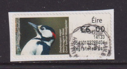 IRELAND  -  2013 Great Spotted Woodpecker SOAR (Stamp On A Roll)  CDS  Used On Piece As Scan - Usados