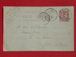 BQ11 FRANCE BELLE CARTE ENTIER MOUCHON   1902 NANTES A OLERON   +AFFRANCH. PLAISANT  + - Autres & Non Classés