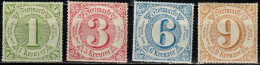 1866 Ziffern Im Kreis Gulden 14. Auflage Mi 51-54 / Sc 60-63 / YT 49-52 Postfrisch / Neuf Sans Charniere / MNH [zro] - Mint