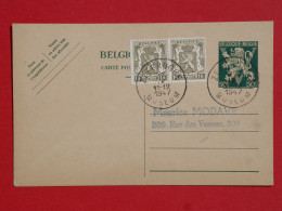 BQ11 BELGIQUE   BELLE CARTE ENTIER 1947  ZEEBRUGGES   +AFFRANCH. PLAISANT  + - Altri & Non Classificati